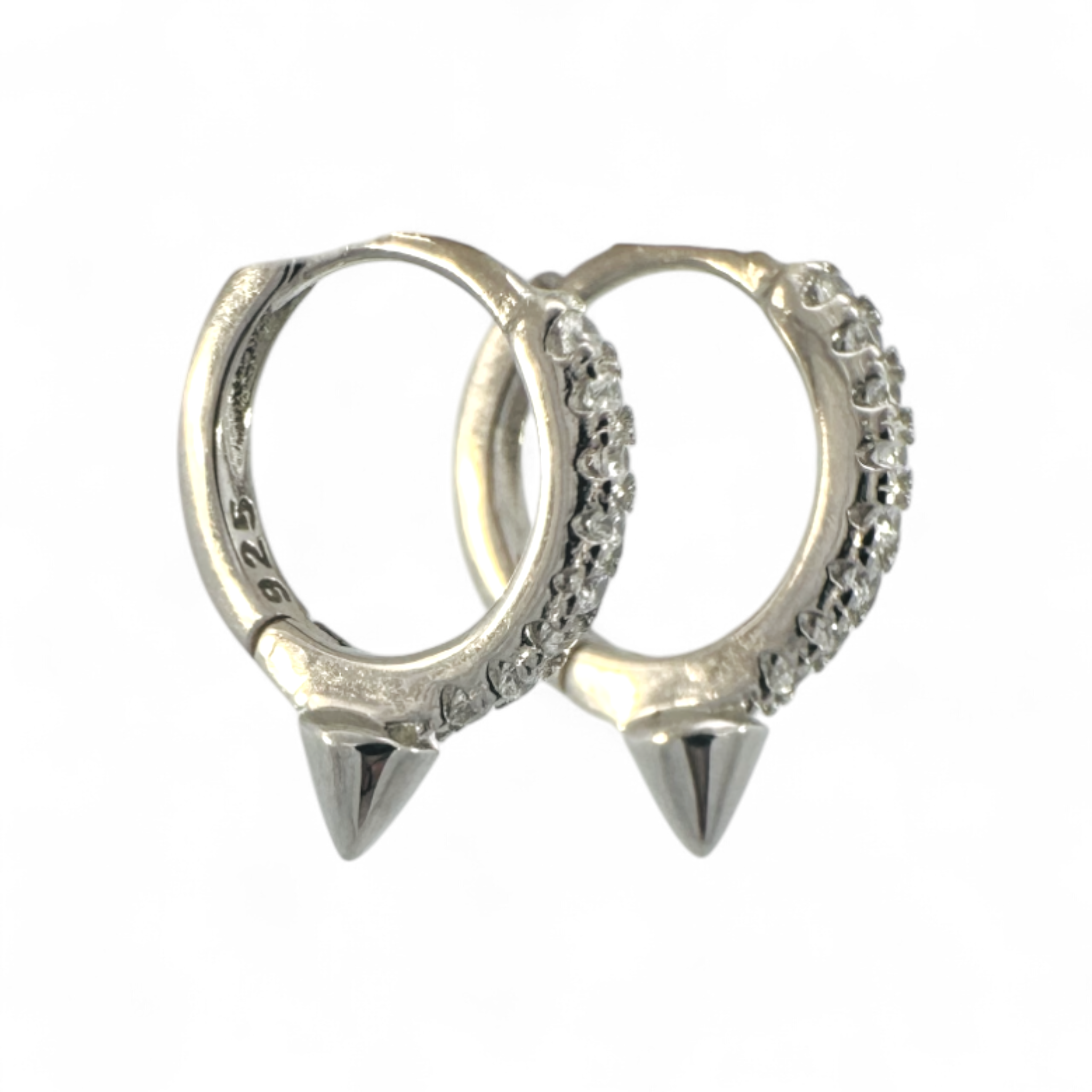 Aros argollas circones y punta plateados 11 mm