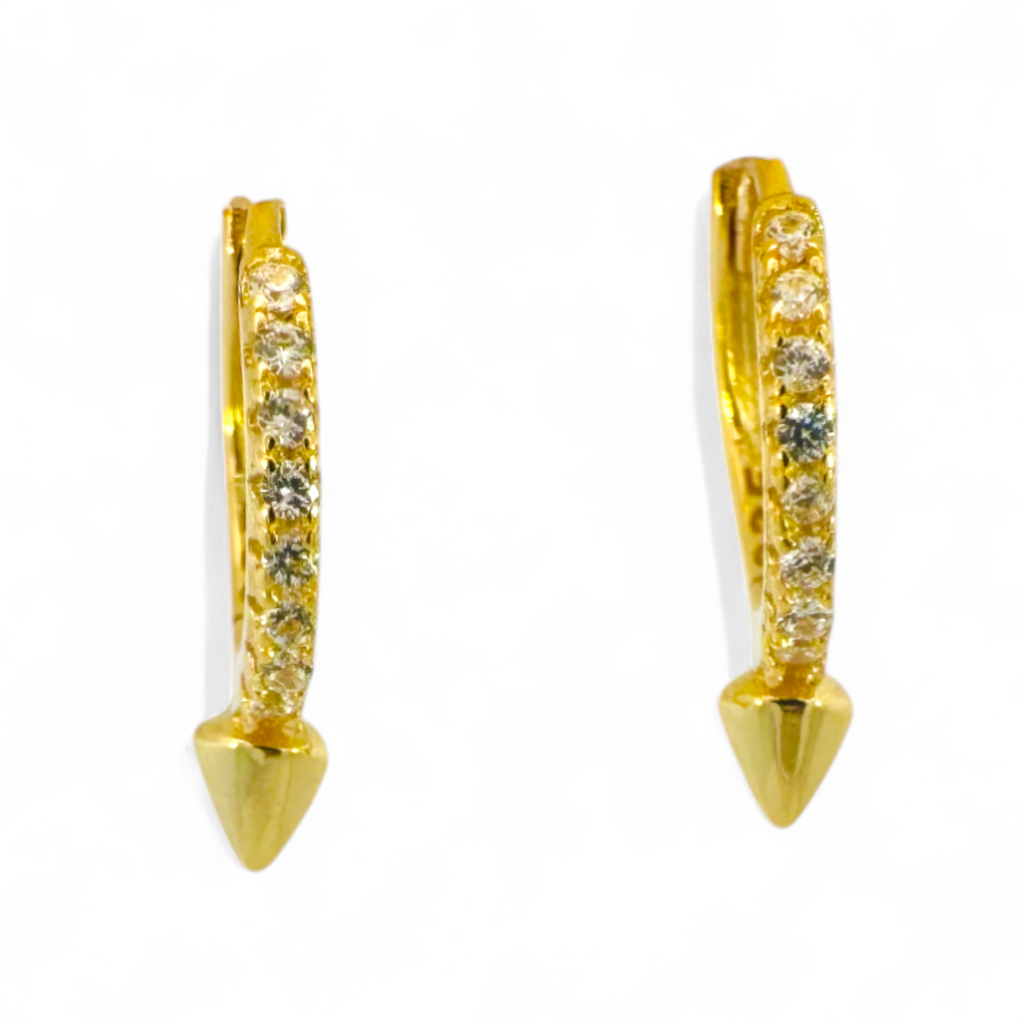 Aros argollas circones y punta dorados 11 mm