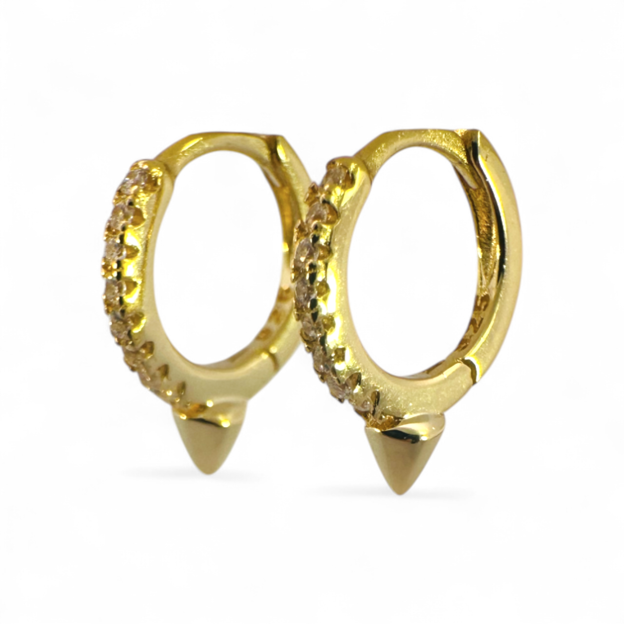 Aros argollas circones y punta dorados 11 mm