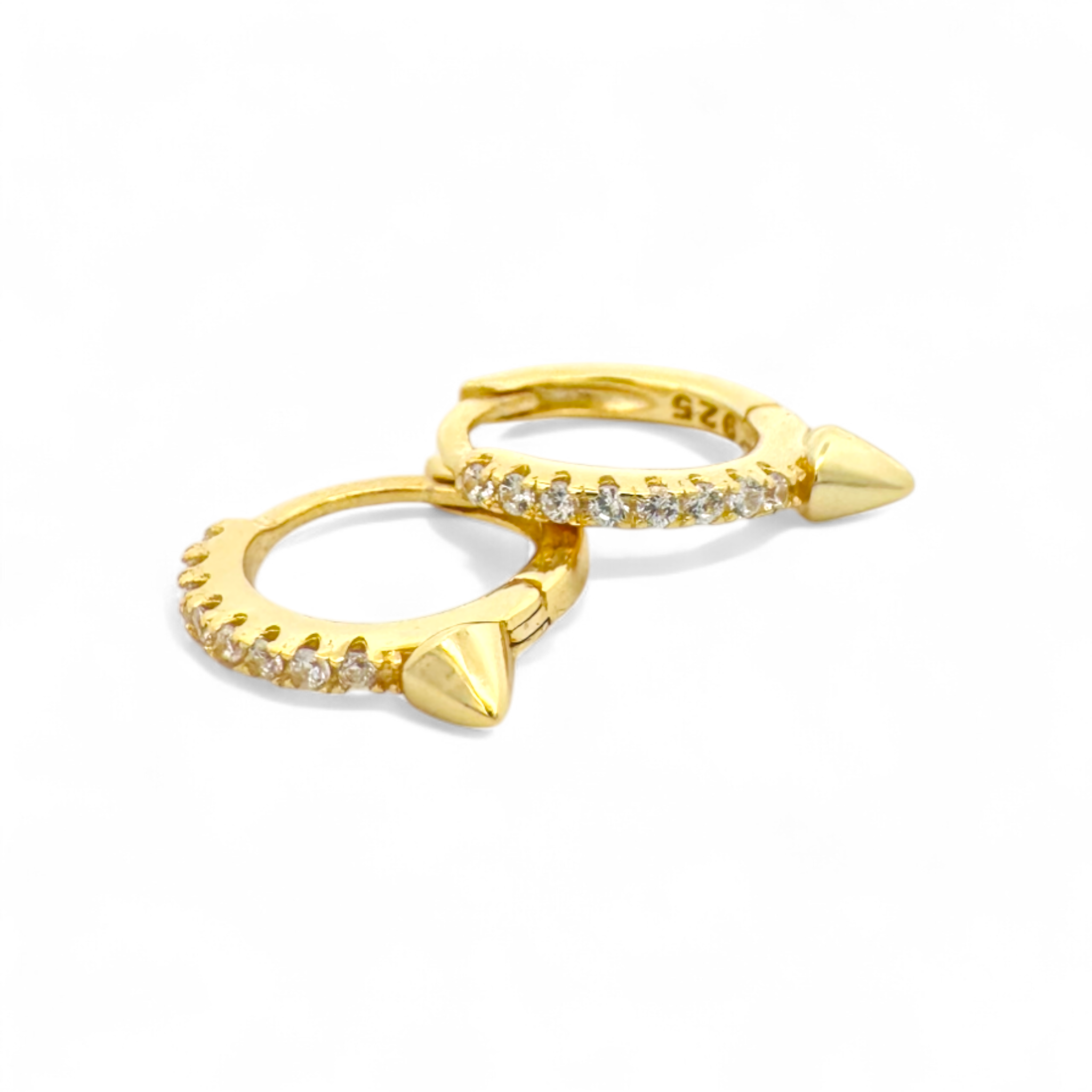 Aros argollas circones y punta dorados 11 mm