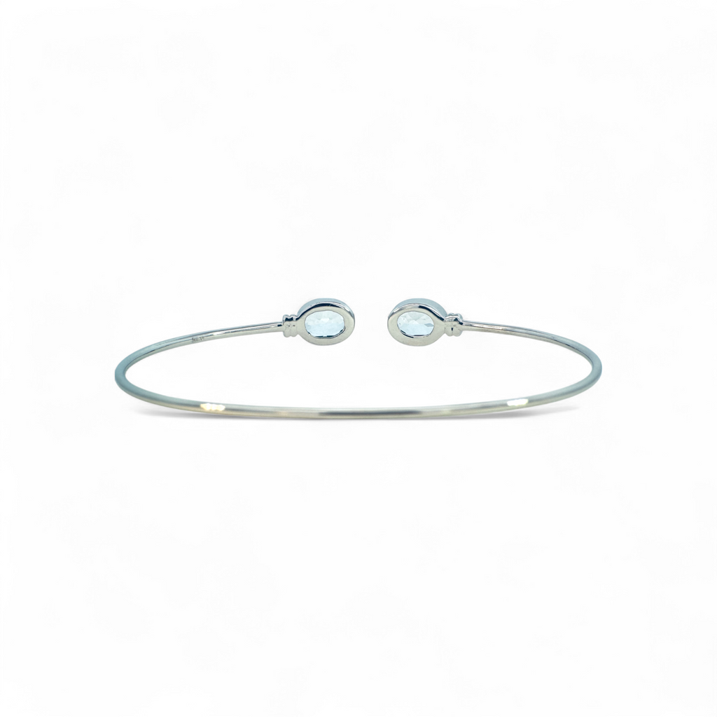 Esclava de plata 925 con topacios ovales en bisel