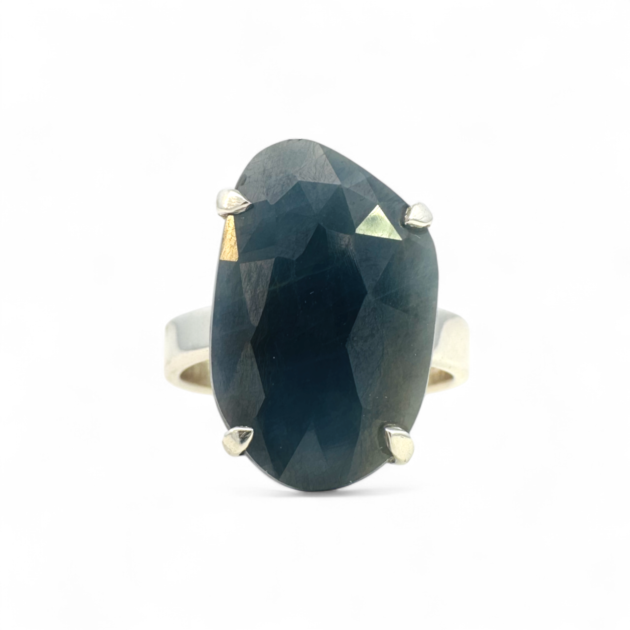 Anillo de plata 925 con zafiro ajustable