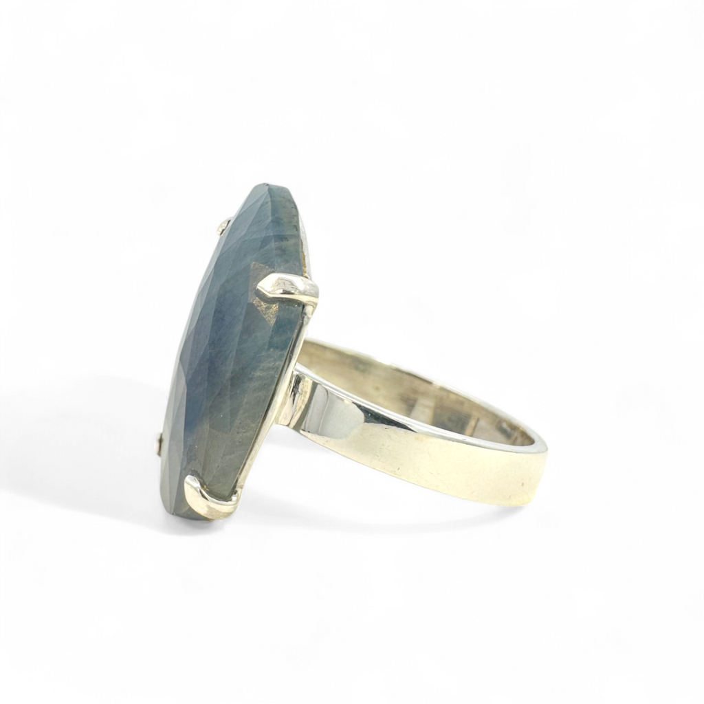 Anillo de plata 925 con zafiro ajustable