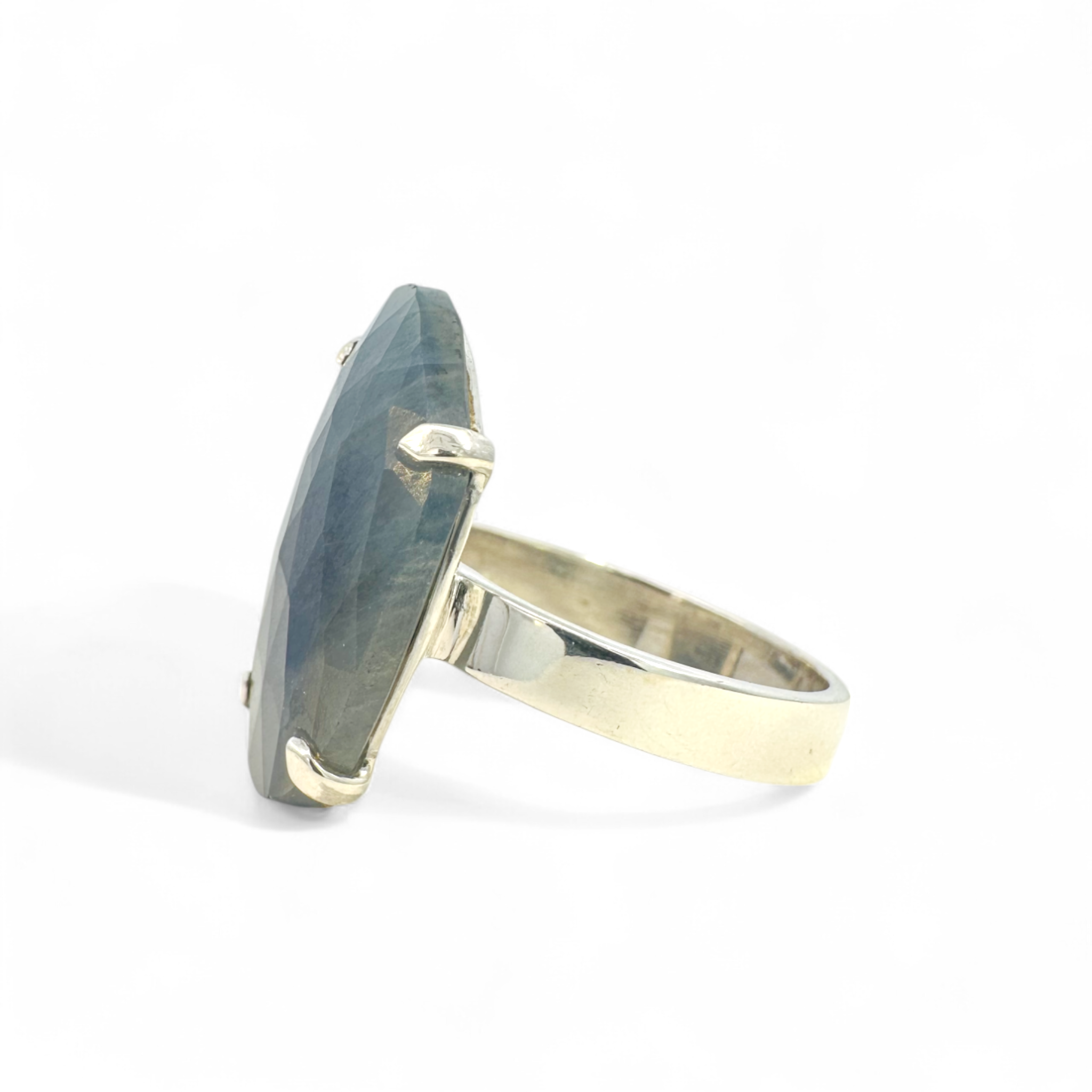 Anillo de plata 925 con zafiro ajustable