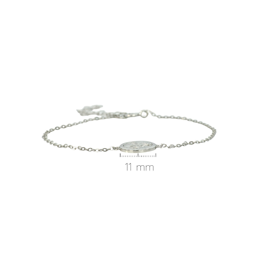 Pulsera de plata 925 medalla Virgen 11 mm
