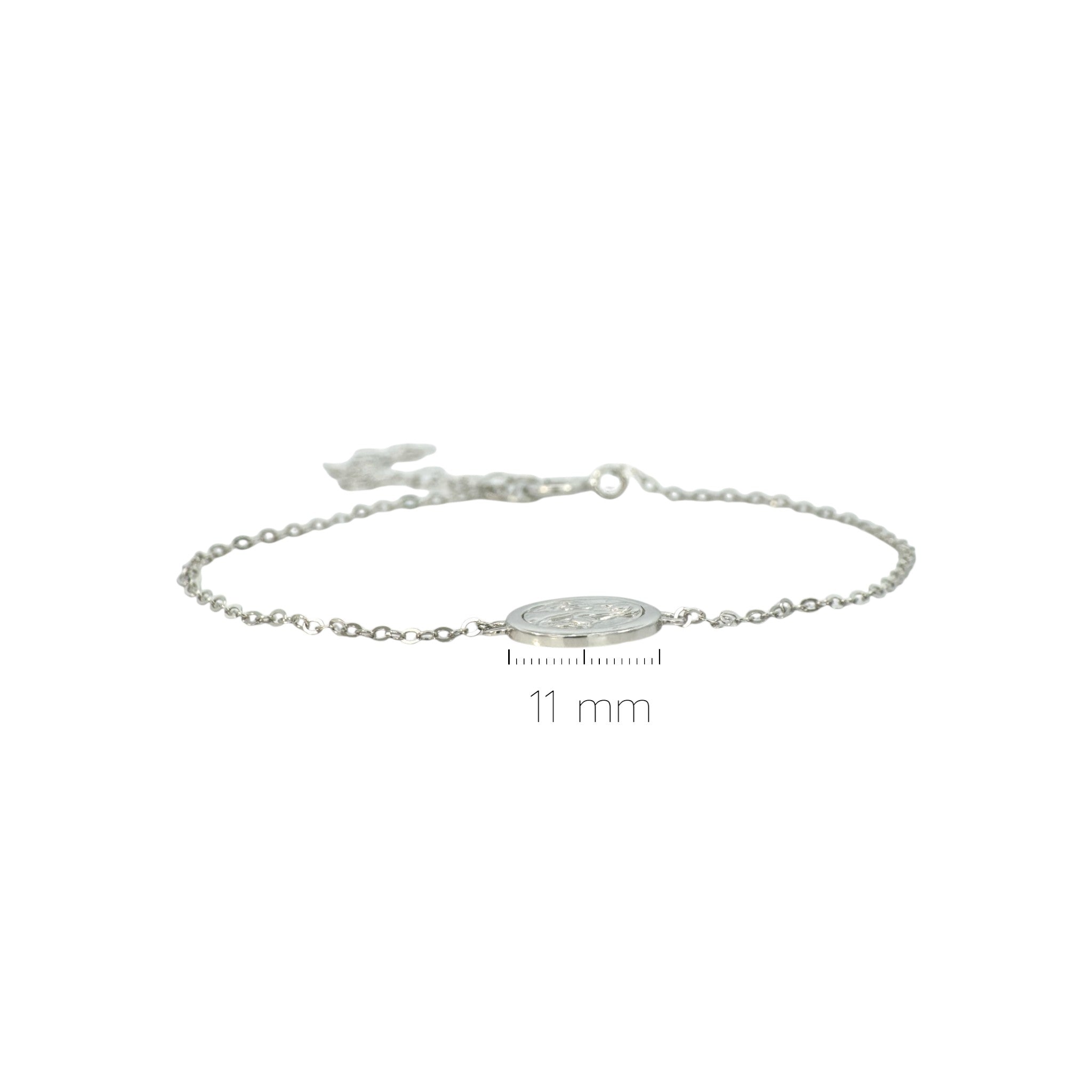 Pulsera de plata 925 medalla Virgen 11 mm
