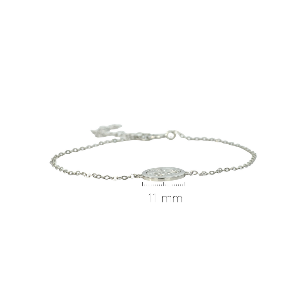Pulsera de plata 925 medalla Virgen 11 mm