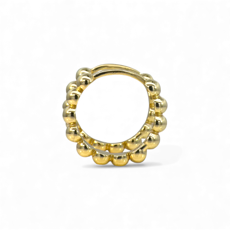 Aros Argollas pelotitas 16 mm doradas