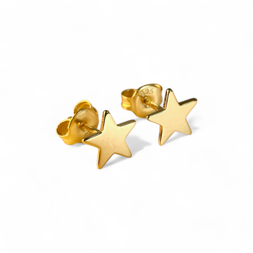Aros Estrellas Doradas 8mm