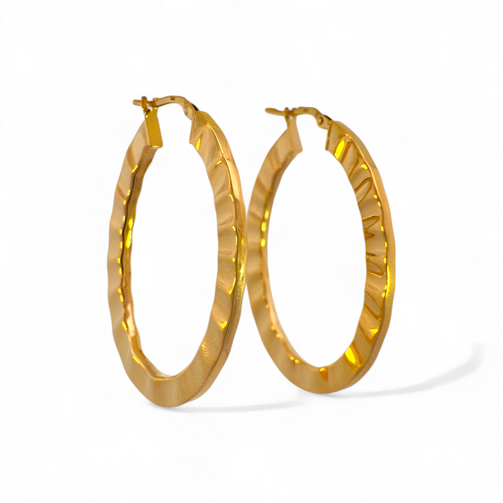 Aros ovales efecto martillado