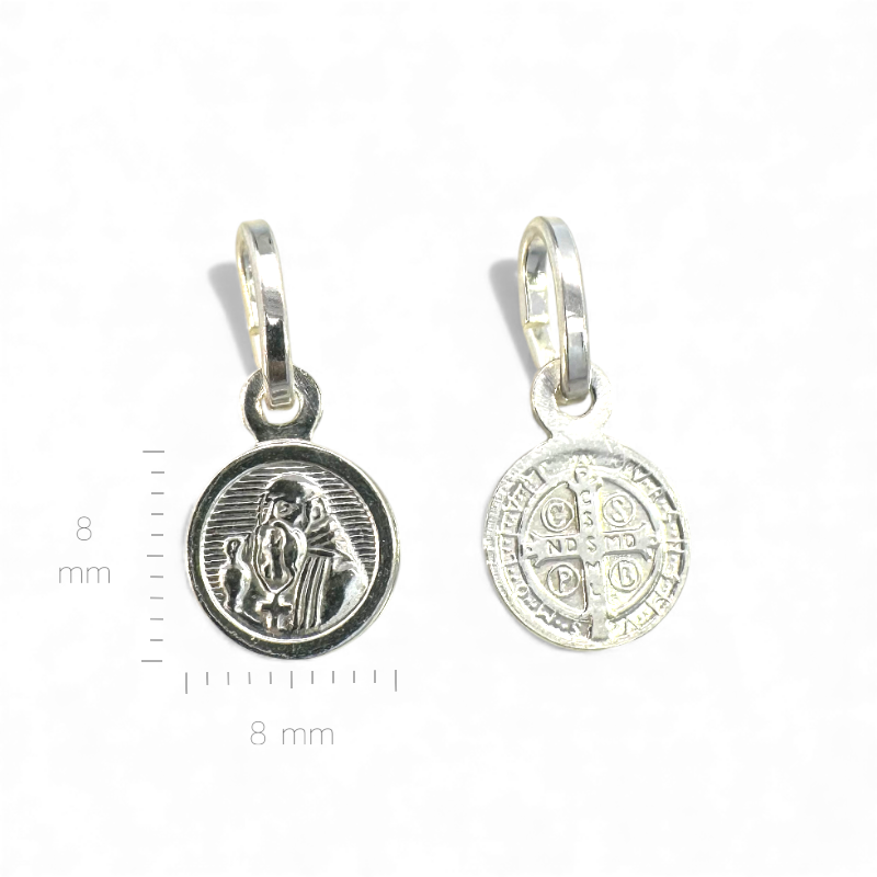 Medalla Escapulario Plata 8 mm