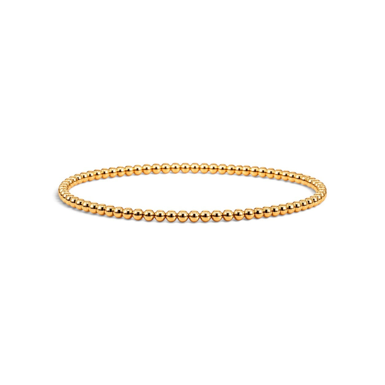 Pulsera elástica ClaraJoyas de bolitas mini de 2 mm en goldfilled dorado de 15,5 cm