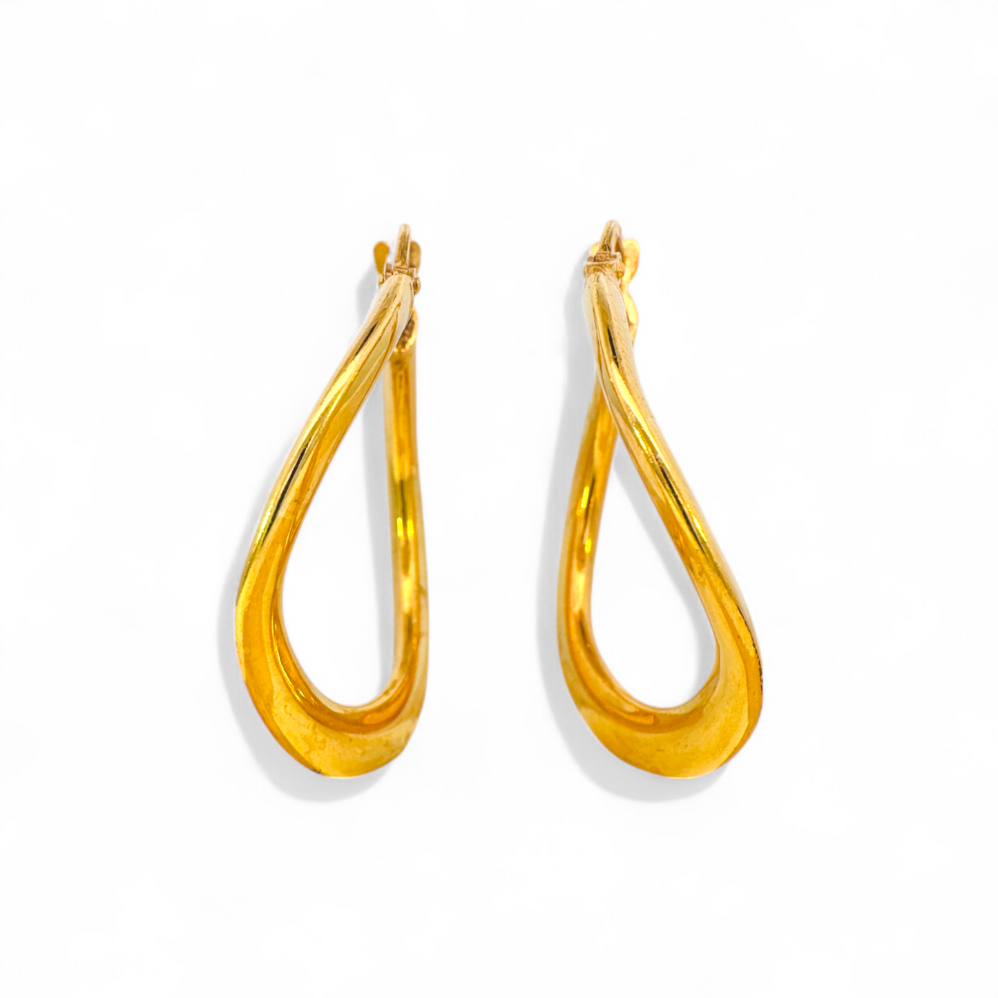 Aros argollas irregulares plata 925 bañadas en oro