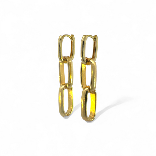 Aros colgantes tres eslabones clip