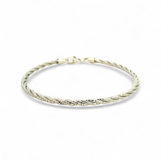 Pulseras de plata 925 baño rodio efecto diamantado