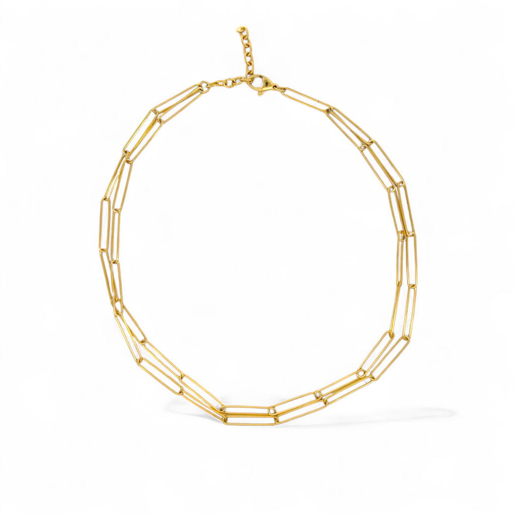 Collar clip doble plata italiana 925