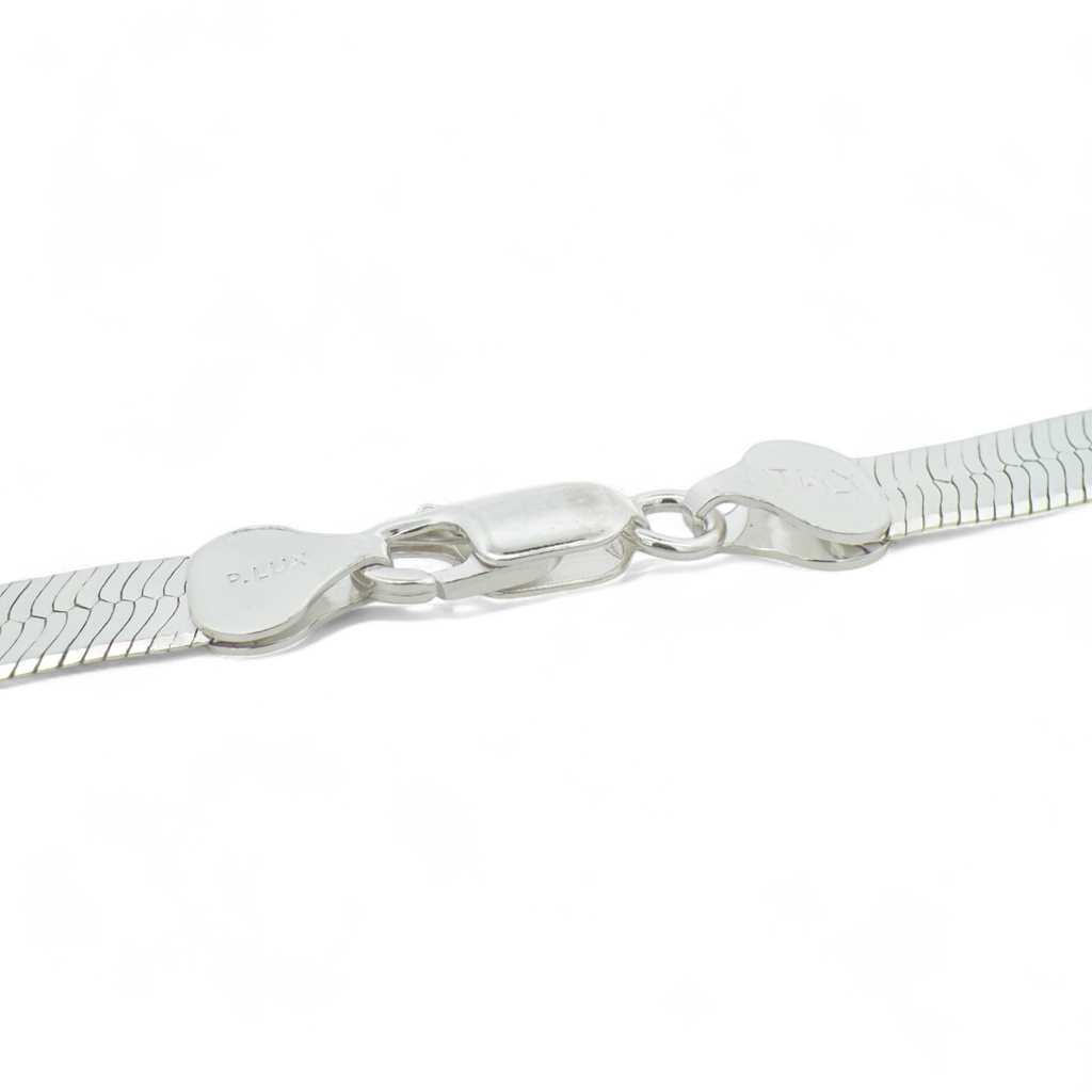 Collar tipo Herringbone plano plata 925
