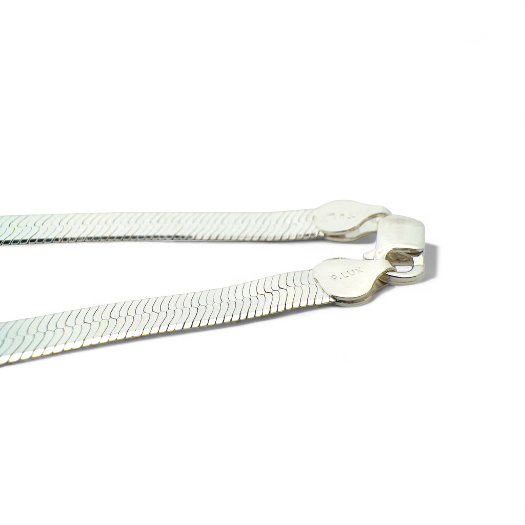 Collar tipo Herringbone plano plata 925