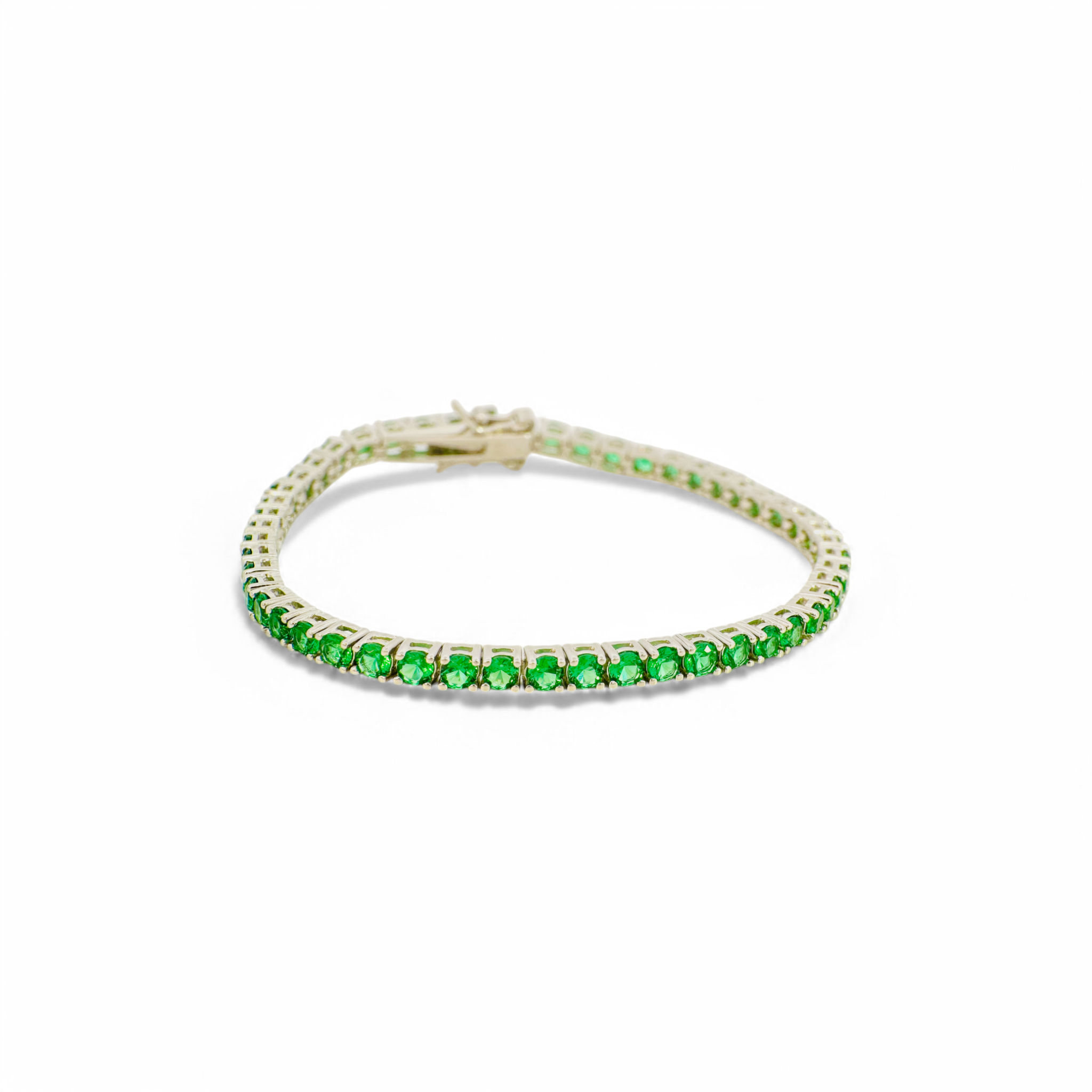 Pulsera circón verde redondo grifa 3mm