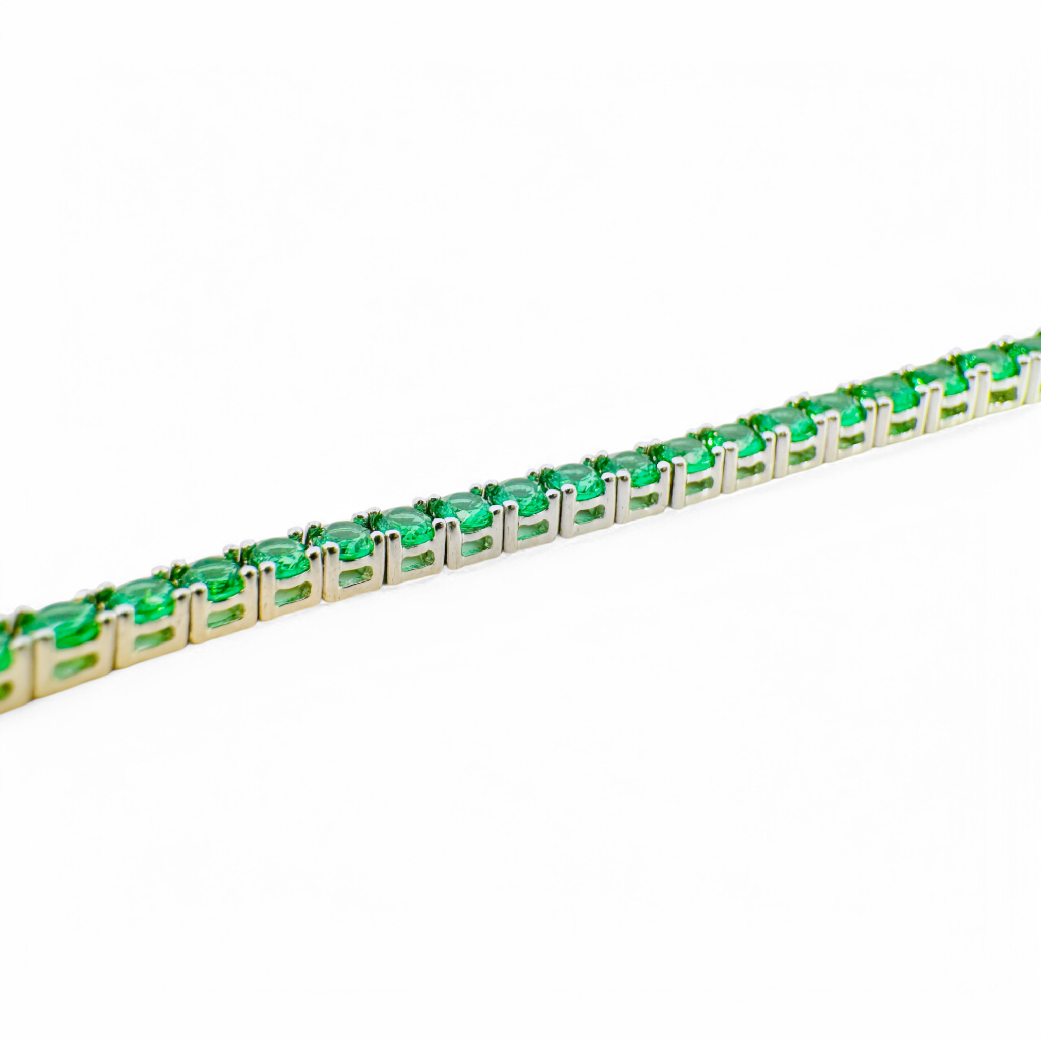 Pulsera circón verde redondo grifa 3mm