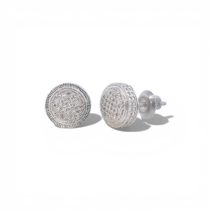 Aros punto de luz diamantes pave 0,17 ct plata 925