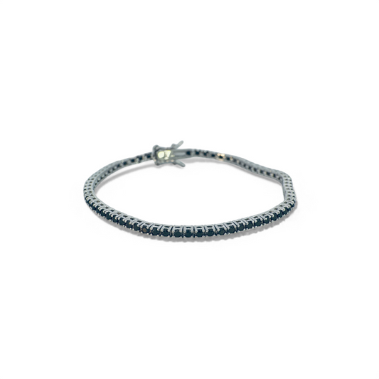 Pulsera tennis circón negro grifa 2 mm