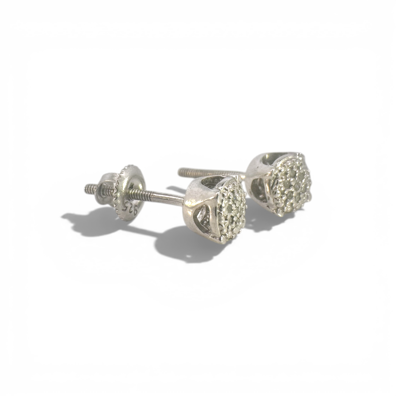 Aros punto de luz diamantes pave 0,05 ct plata 925