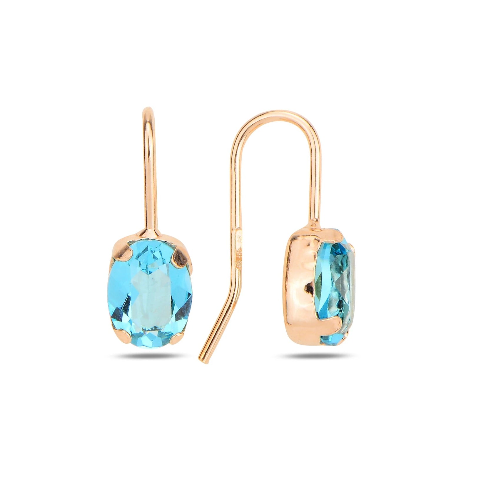 Aros Oval Elegance Mini Celeste / Rosa