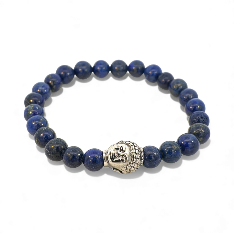 Pulsera Lapis Lazuli con Buda en Acero