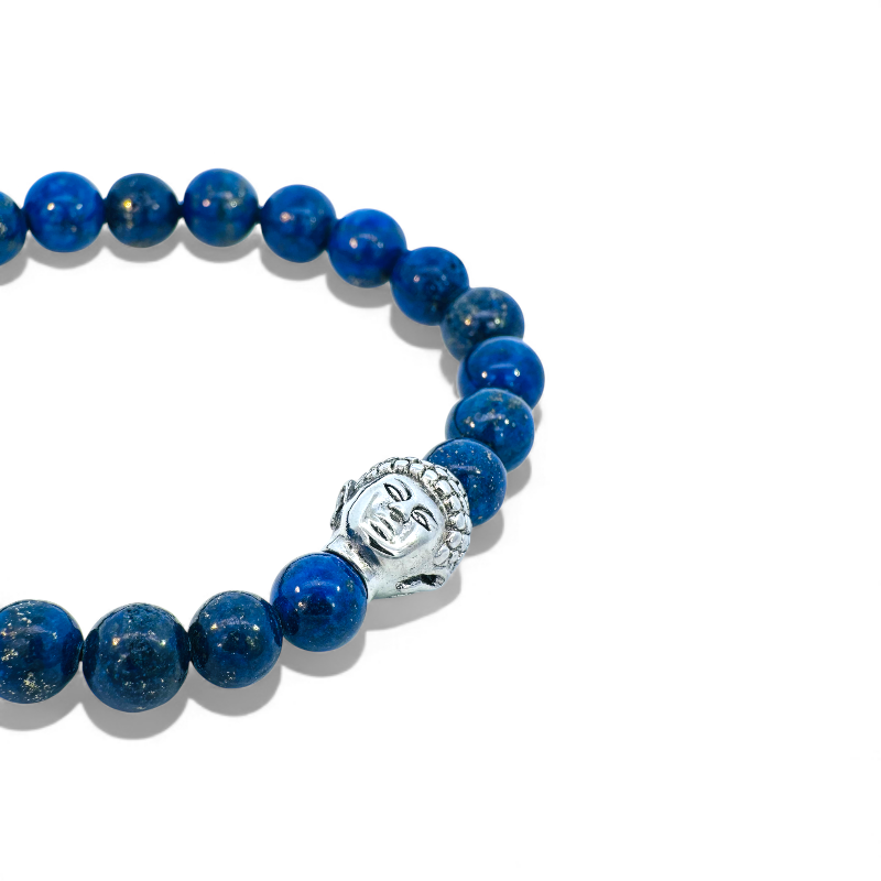 Pulsera Lapis Lazuli con Buda en Acero