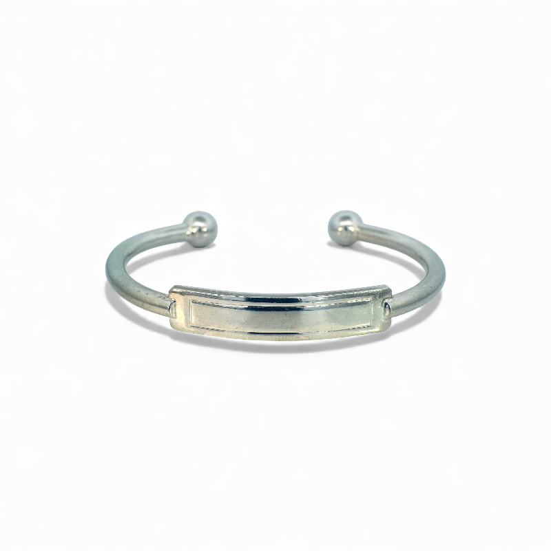 Pulsera esclava plata 925 con placa personalizable