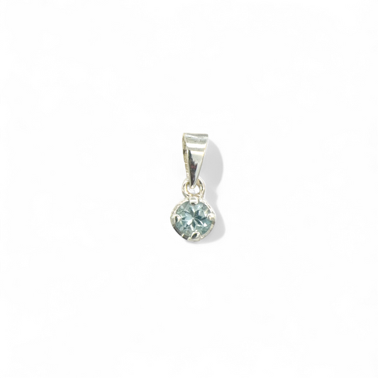 Colgante Topacio redondo 5 mm en plata