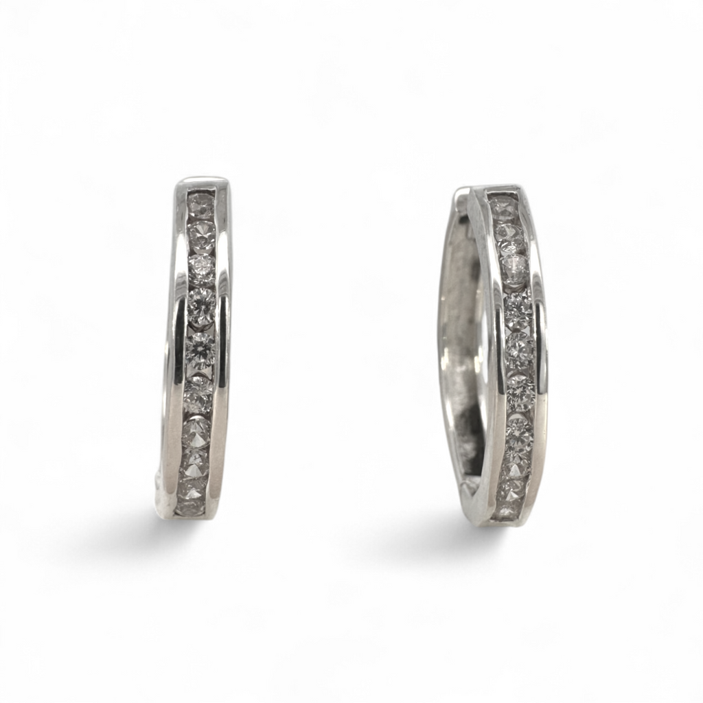 Aros argollas con circones en riel