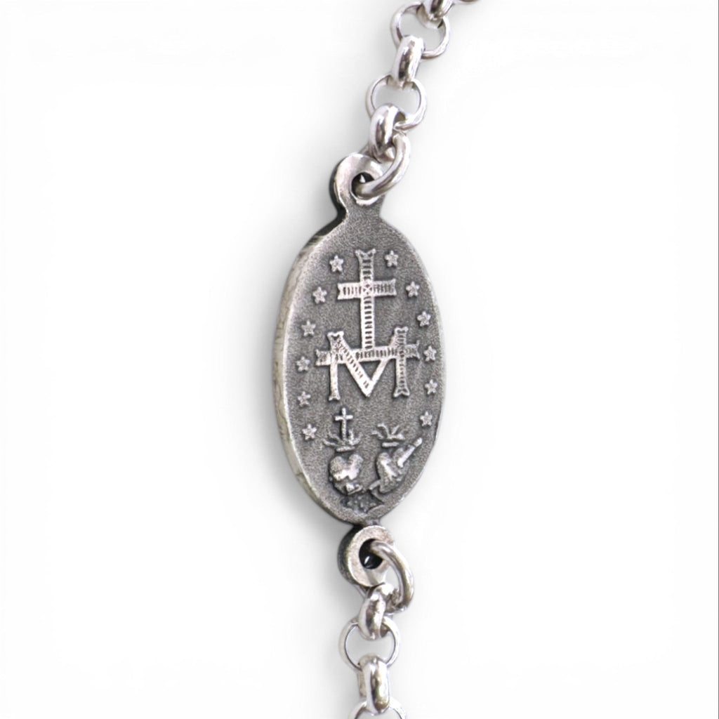 Pulsera de Plata 925 con medalla Virgen de los Rayos Oval