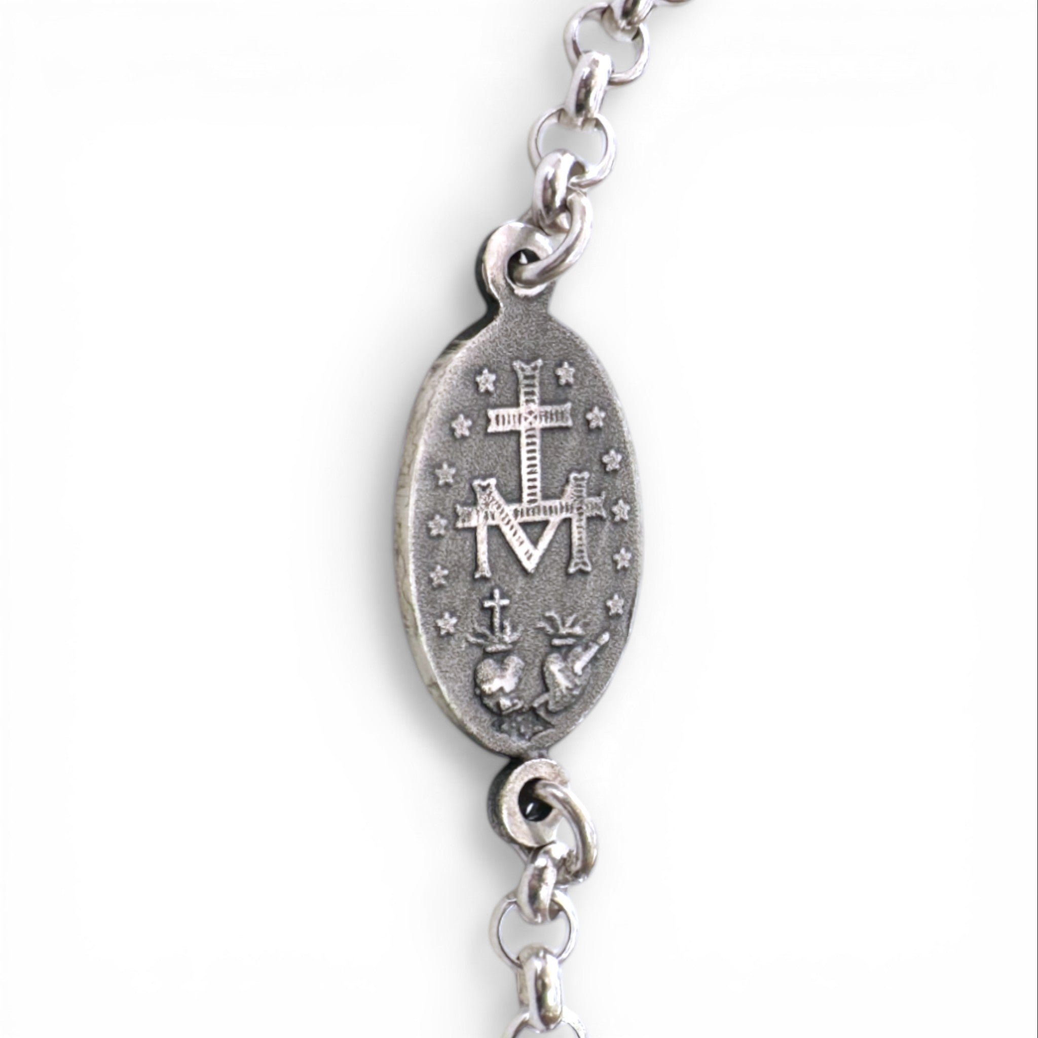 Pulsera de Plata 925 con medalla Virgen de los Rayos Oval