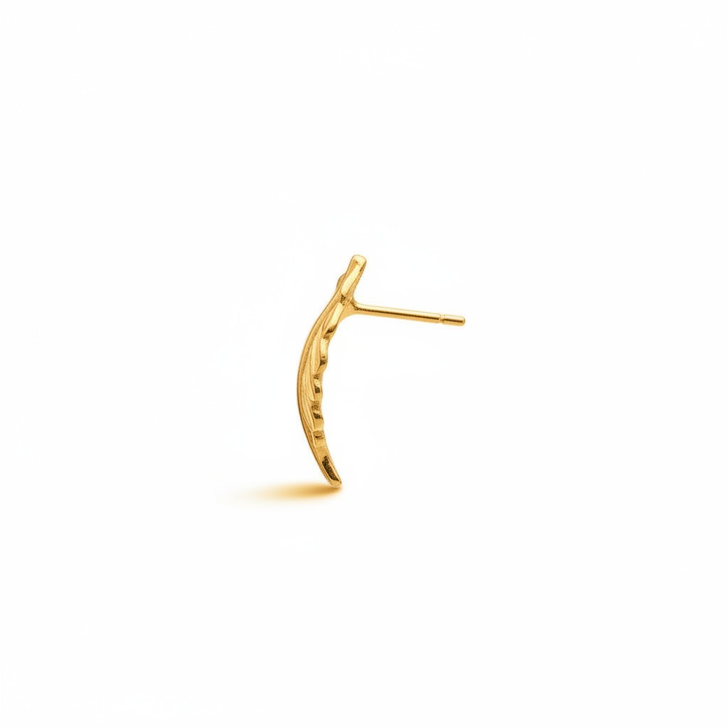 Aros de plata enchapados en oro de 18K con diseño de hoja de otoño de Sophia Schneider Joyas, 17 mm