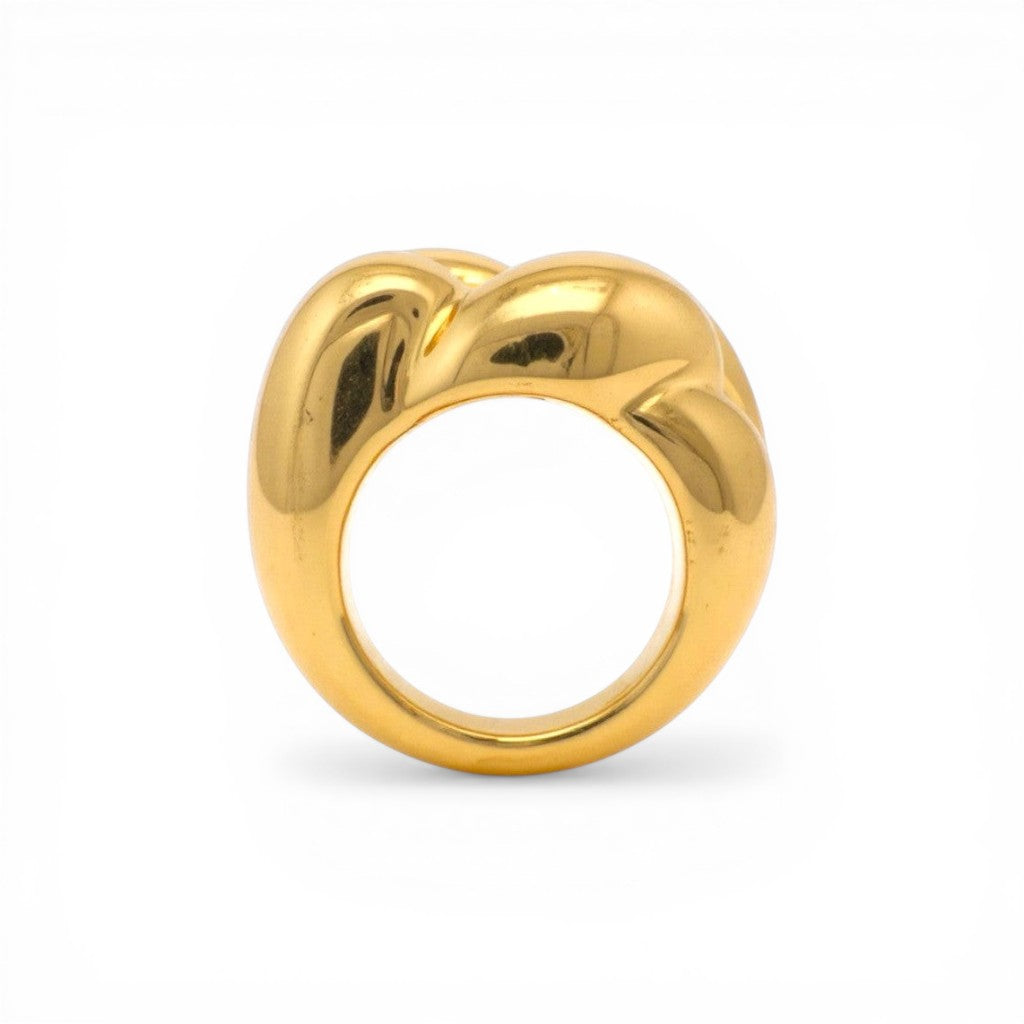 Sophia Schneider Joyas chunky gold-plated sterling silver braided ring, size 11.