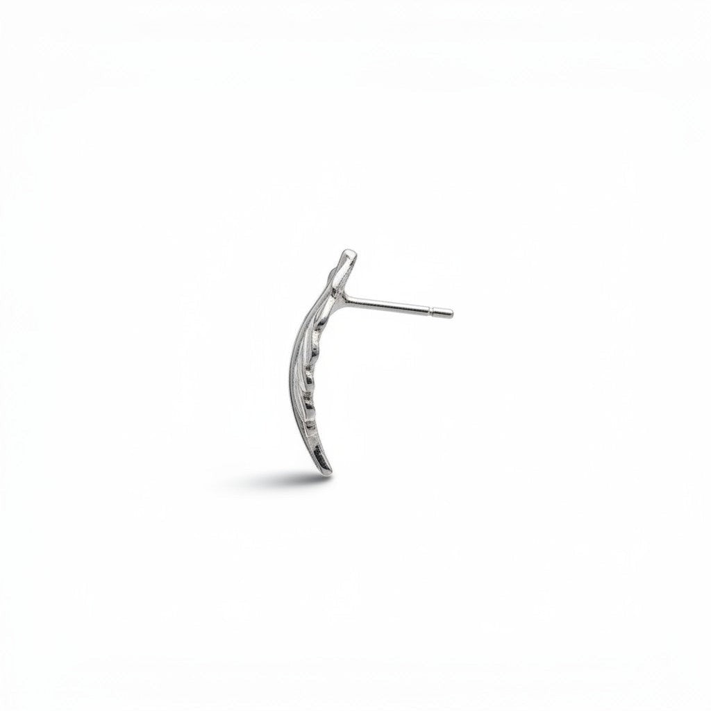 Sophia Schneider Joyas silver leaf stud earring, 17mm, autumn leaf design