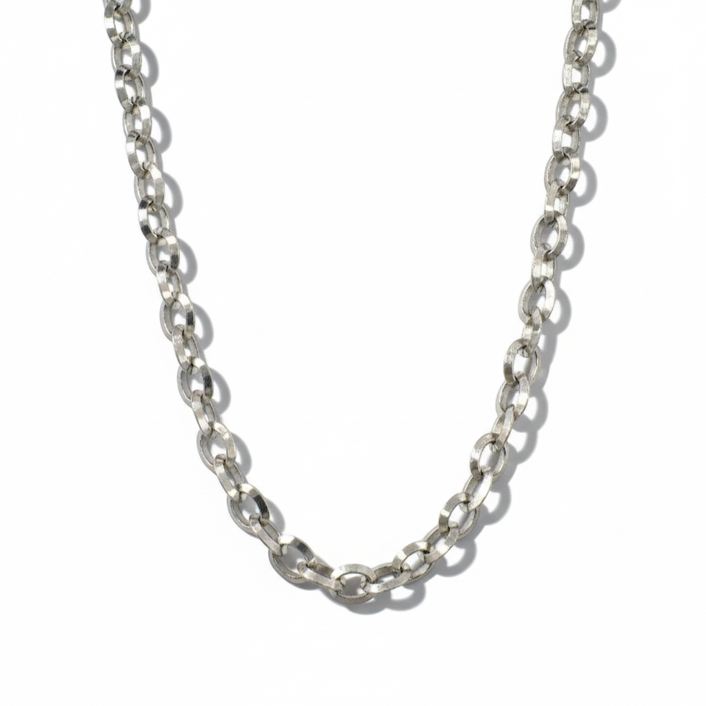 Cadena plata 925 Eslabón grande 6 mm 55 cm